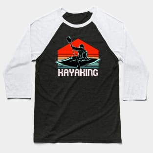 Kayaking River Paddle Boating Vintage Kayaker Baseball T-Shirt